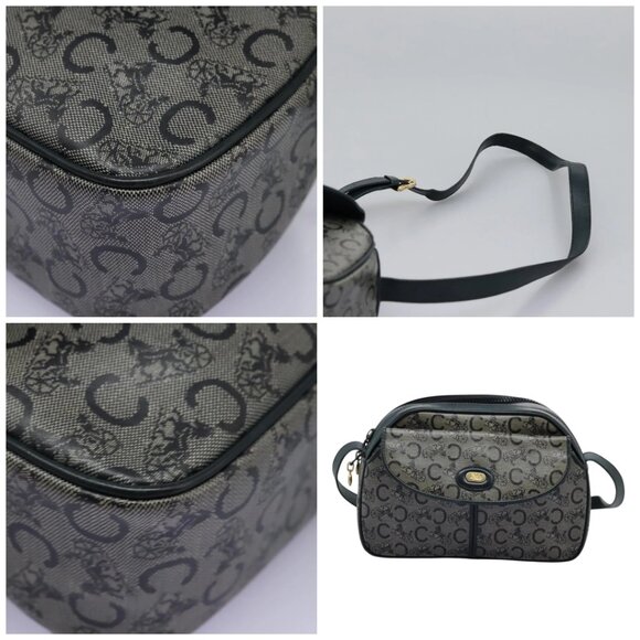 CELINE C Sulky Shoulder Bag PVC Navy Gold - Picture 8 of 15